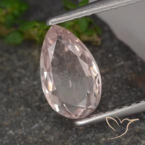 Morganite Rosa chiaro naturale da 1.02 ct, Forma a pera, VS