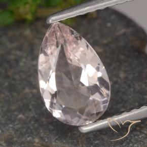 Morganite rosa fenicottero naturale da 1.14 ct, Forma a pera, VVS-VS
