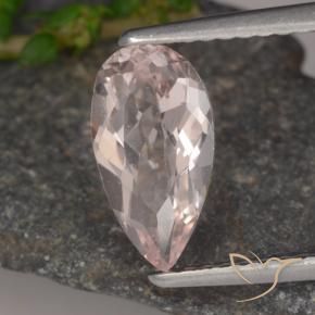 Morganite rosa fenicottero naturale da 1.15 ct, Forma a pera, VVS-VS