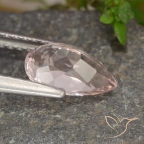 Morganite Rosa medio naturale da 1.01 ct, Forma a pera, VVS-VS