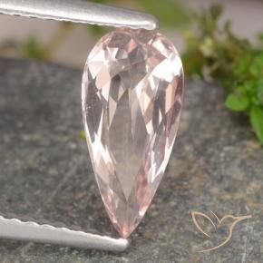 Morganite Rosa medio naturale da 1.04 ct, Forma a pera, VVS