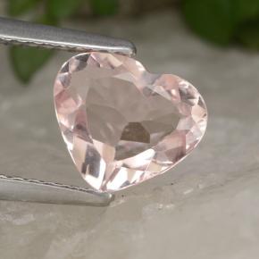 Morganite naturale rosa da 1,25 ct, a forma di cuore, VVS-VS