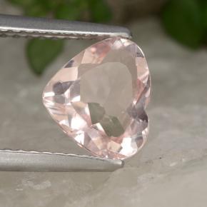 Morganite naturale rosa da 1,25 ct, a forma di cuore, VVS-VS