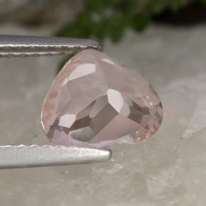 Morganite naturale rosa da 1,25 ct, a forma di cuore, VVS-VS