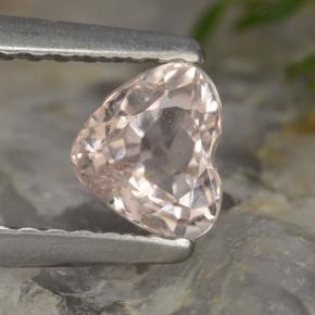 Morganite naturale rosa da 0,55 ct, a forma di cuore, VS