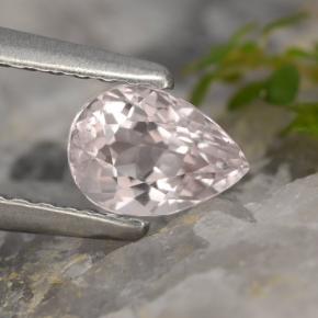 Morganite naturale rosa da 0,51 ct, taglio a pera, VVS