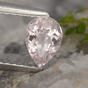 Morganite naturale rosa da 0,51 ct, taglio a pera, VVS