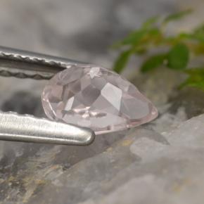 Morganite naturale rosa da 0,51 ct, taglio a pera, VVS