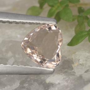 Morganite Rosa medio-chiaro naturale da 0.55 ct, A forma di cuore, VVS