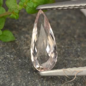 Morganite Rosa salmone naturale da 0.56 ct, Forma a pera, VVS
