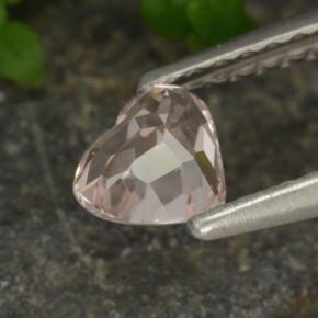 Morganite Rosa chiaro naturale da 0.43 ct, A forma di cuore, VVS