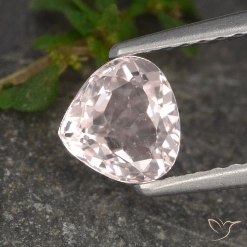 0.67ct Naturale rosa fenicottero Morganite, Forma a pera, VS