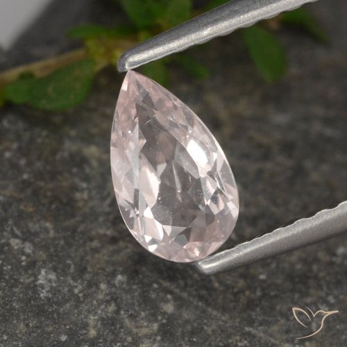 0.47ct Naturale rosa fenicottero Morganite, Forma a pera, VS