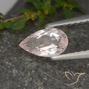 Morganite rosa fenicottero naturale da 0.47 ct, Forma a pera, VS