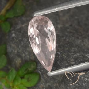 Morganite Rosa medio-chiaro naturale da 0.48 ct, Forma a pera, VVS-VS