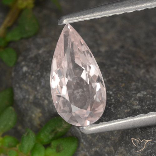 0.69ct Naturale Tono rosa rosa Morganite, Forma a pera, VVS