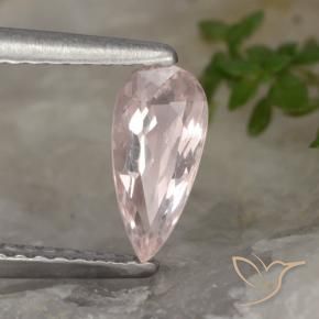 Morganite Tono rosa corallo naturale da 0.59 ct, Forma a pera, VVS