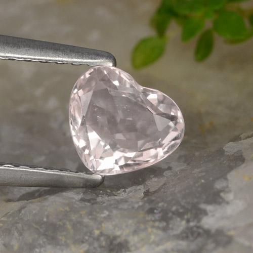 Morganite naturale rosa da 0,70 ct, a forma di cuore, VVS