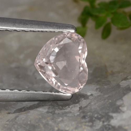 Morganite naturale rosa da 0,70 ct, a forma di cuore, VVS