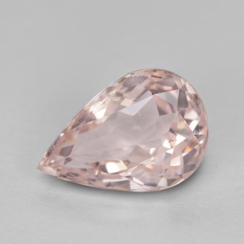 Morganite rosa fenicottero naturale da 0.68 ct, Forma a pera, VVS-VS