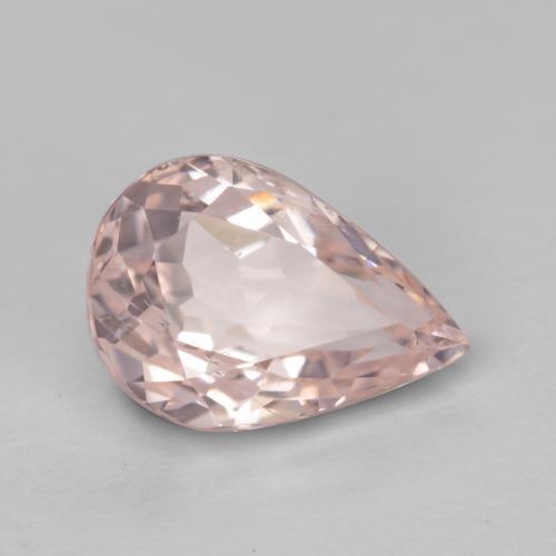 Morganite rosa fenicottero naturale da 0.68 ct, Forma a pera, VVS-VS