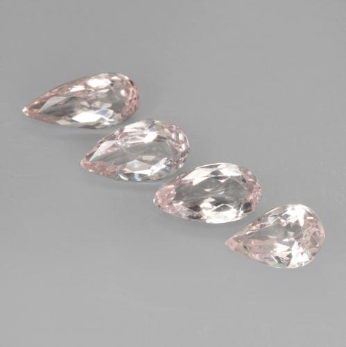 Gemme di Morganite Tono rosa corallo naturale da 2.03 ct, Forma a pera, VVS