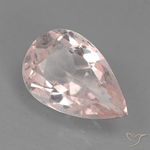 0.78ct Naturale Rosa Corallo Chiaro Morganite, Forma a pera, VS