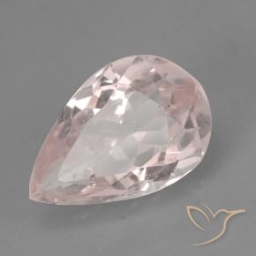 Morganite Rosa Corallo Chiaro naturale da 0.78 ct, Forma a pera, VS
