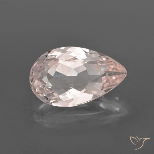 2.09ct Naturale Rosa chiaro Morganite, Forma a pera, VS