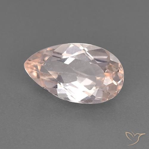 Morganite Rosa medio naturale da 1.30 ct, Forma a pera, VS
