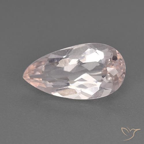 1.77ct Naturale rosa fenicottero Morganite, Forma a pera, VVS-VS
