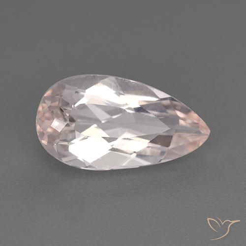 Morganite rosa fenicottero naturale da 1.77 ct, Forma a pera, VVS-VS