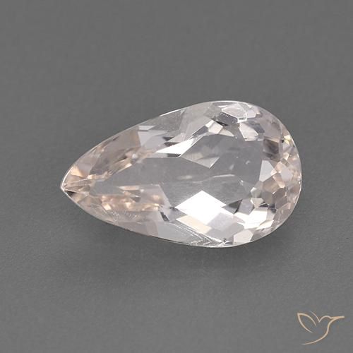 1.68ct Naturale Rosa salmone Morganite, Forma a pera, VVS-VS
