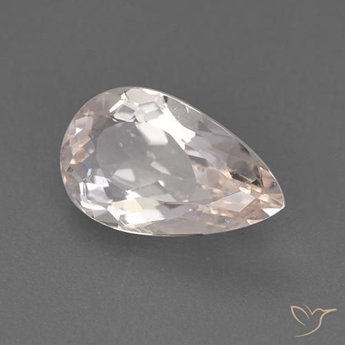 Morganite Rosa salmone naturale da 1.68 ct, Forma a pera, VVS-VS