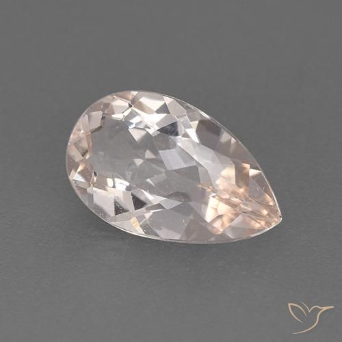 Morganite Rosa salmone naturale da 1.20 ct, Forma a pera, VVS-VS
