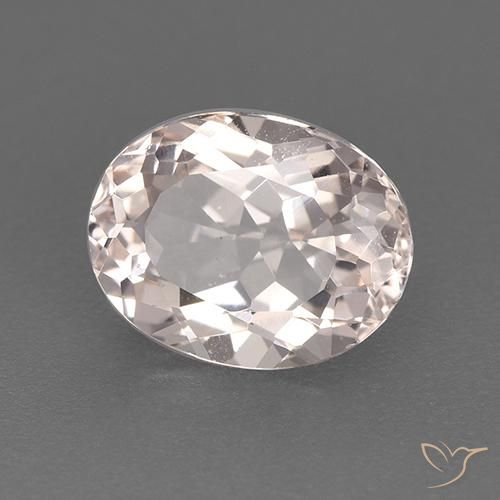 Morganite Rosa salmone naturale da 1.30 ct, Ovale, VVS-VS