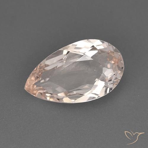 1.39ct Naturale Rosa medio-chiaro Morganite, Forma a pera, VVS-VS