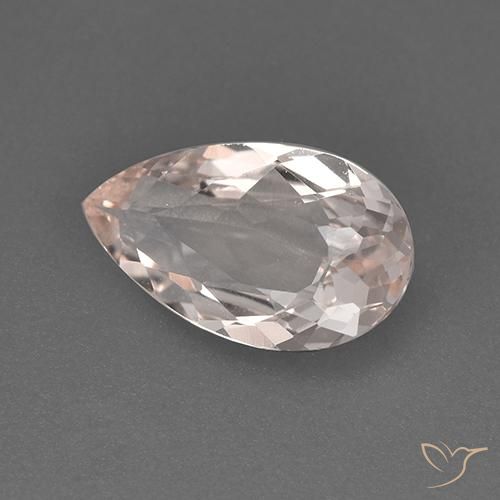 Morganite Rosa medio-chiaro naturale da 1.39 ct, Forma a pera, VVS-VS