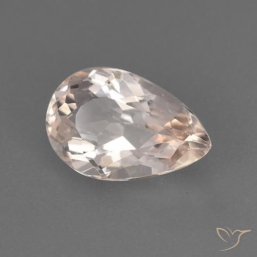 Morganite Rosa salmone naturale da 1.51 ct, Forma a pera, VS