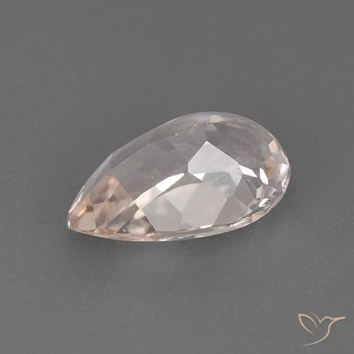 Morganite Rosa salmone naturale da 1.51 ct, Forma a pera, VS