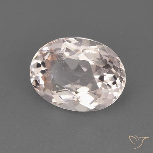 Morganite Rosa salmone naturale da 1.76 ct, Ovale, VS