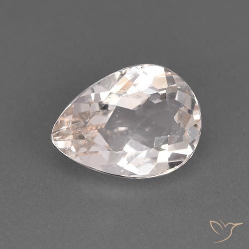 1.36ct Naturale Rosa Molto Chiaro Morganite, Forma a pera, VS