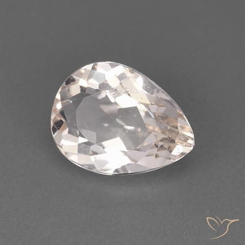 Morganite Rosa Molto Chiaro naturale da 1.36 ct, Forma a pera, VS