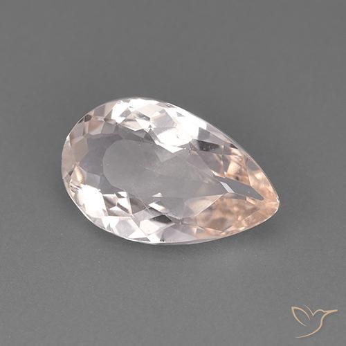 Morganite Rosa Molto Chiaro naturale da 1.67 ct, Forma a pera, VS