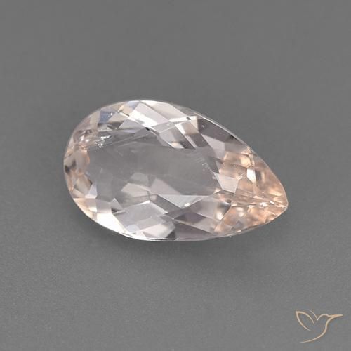 Morganite Rosa medio-chiaro naturale da 1.25 ct, Forma a pera, VVS-VS