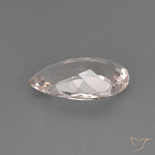 Morganite Rosa medio-chiaro naturale da 1.25 ct, Forma a pera, VVS-VS