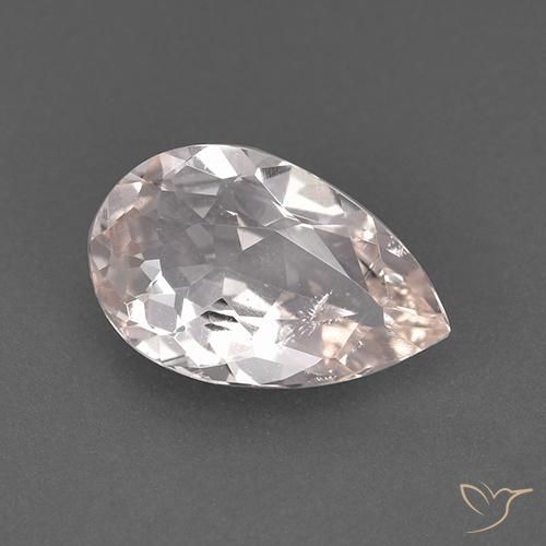 Morganite Rosa chiaro naturale da 1.16 ct, Forma a pera, VVS-VS