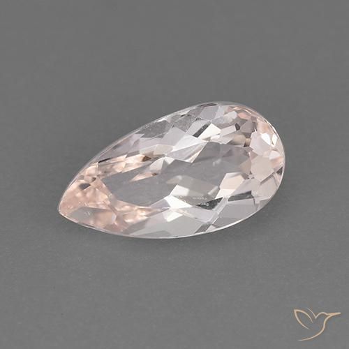 1.10ct Naturale rosa fenicottero Morganite, Forma a pera, VVS-VS