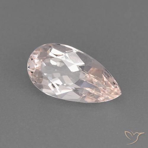Morganite rosa fenicottero naturale da 1.10 ct, Forma a pera, VVS-VS