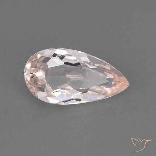 Morganite Rosa medio naturale da 0.97 ct, Forma a pera, VVS-VS